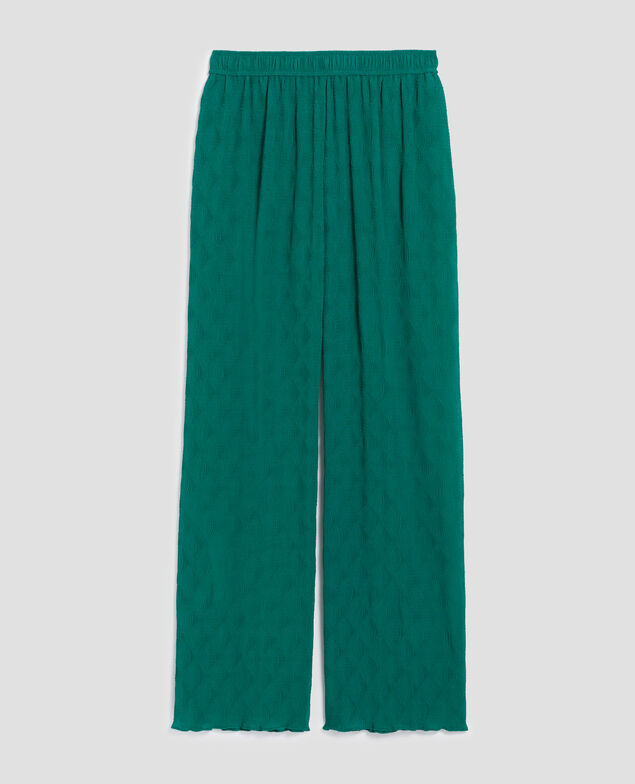 Loose silky trousers H644 spruced-up blue