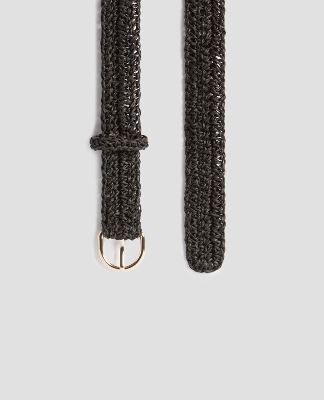 Skinny braided crochet belt 8853 09 black