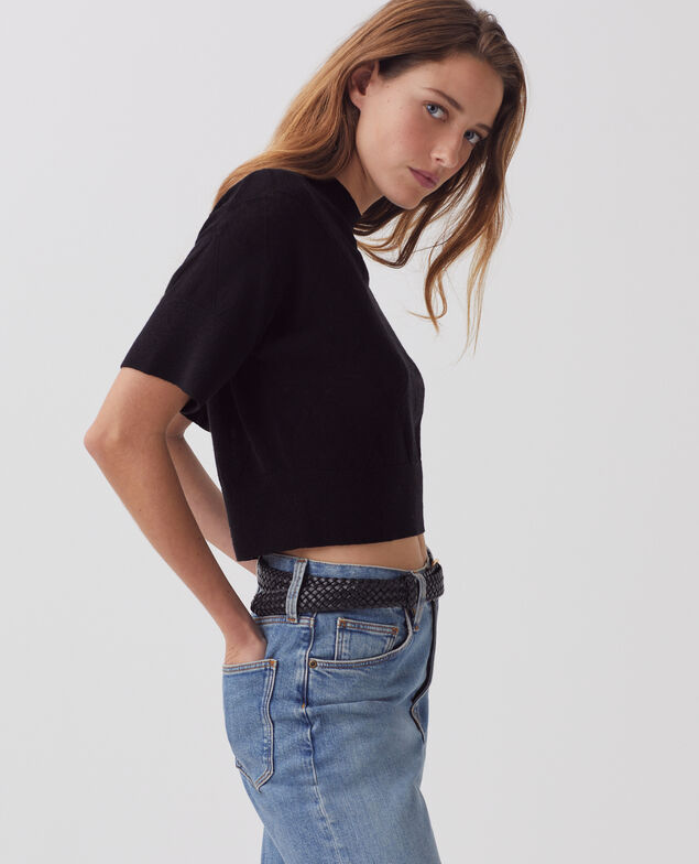 Short-sleeve jumper H091 black beauty