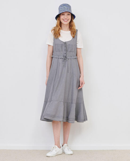 Cotton voile flared dress 88 VICHY