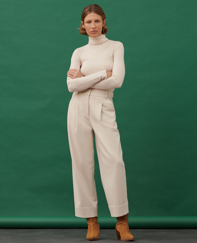 PEGGY - Wool blend carrot trousers