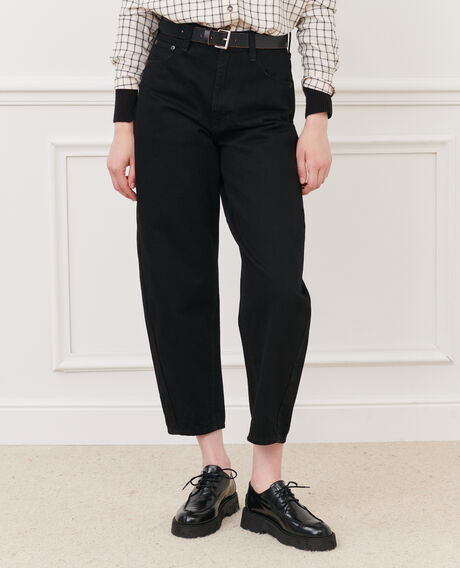 SYDONIE - BALLOON - Wide high-waisted 7/8 jeans Noir denim Palloono