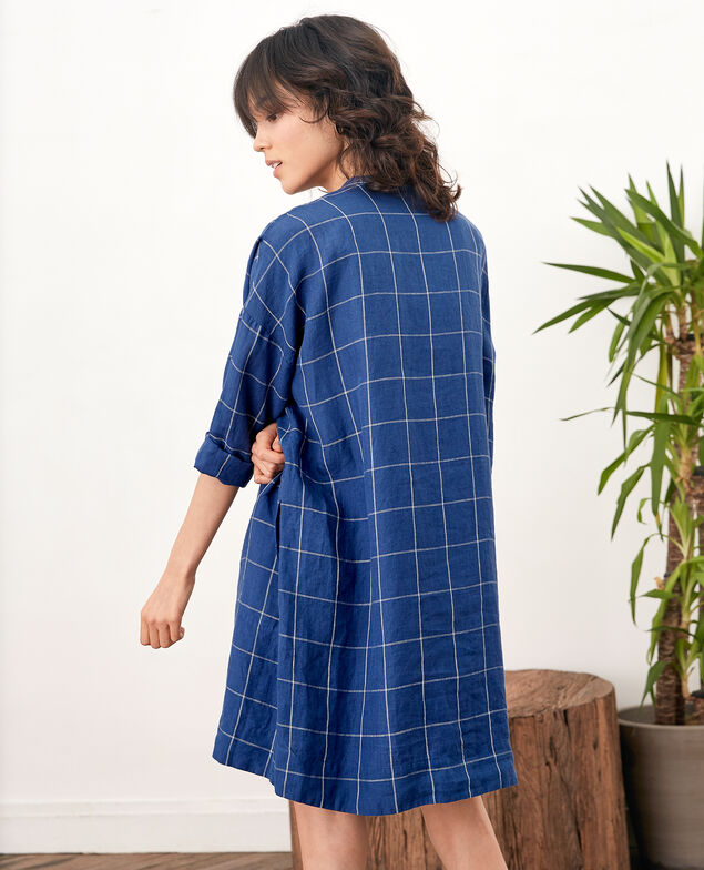 Loose linen dress  Indigo