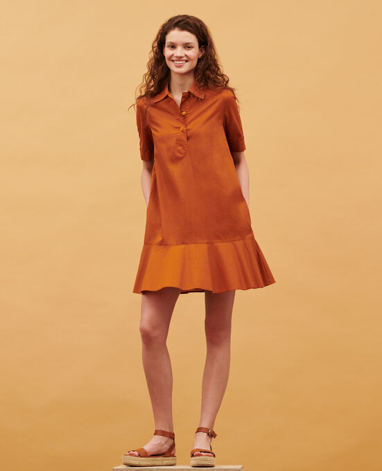 Cotton polo dress 29 ORANGE
