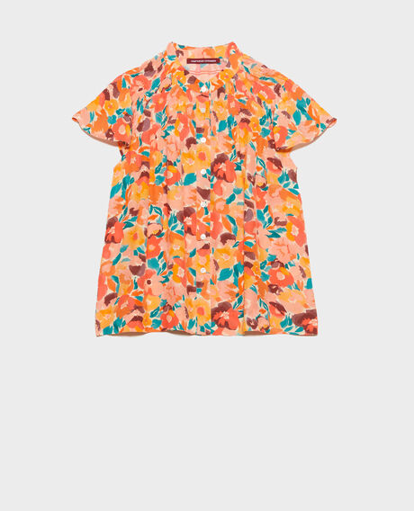 Silky printed blouse 0230 fauve orange 3sbl210v02
