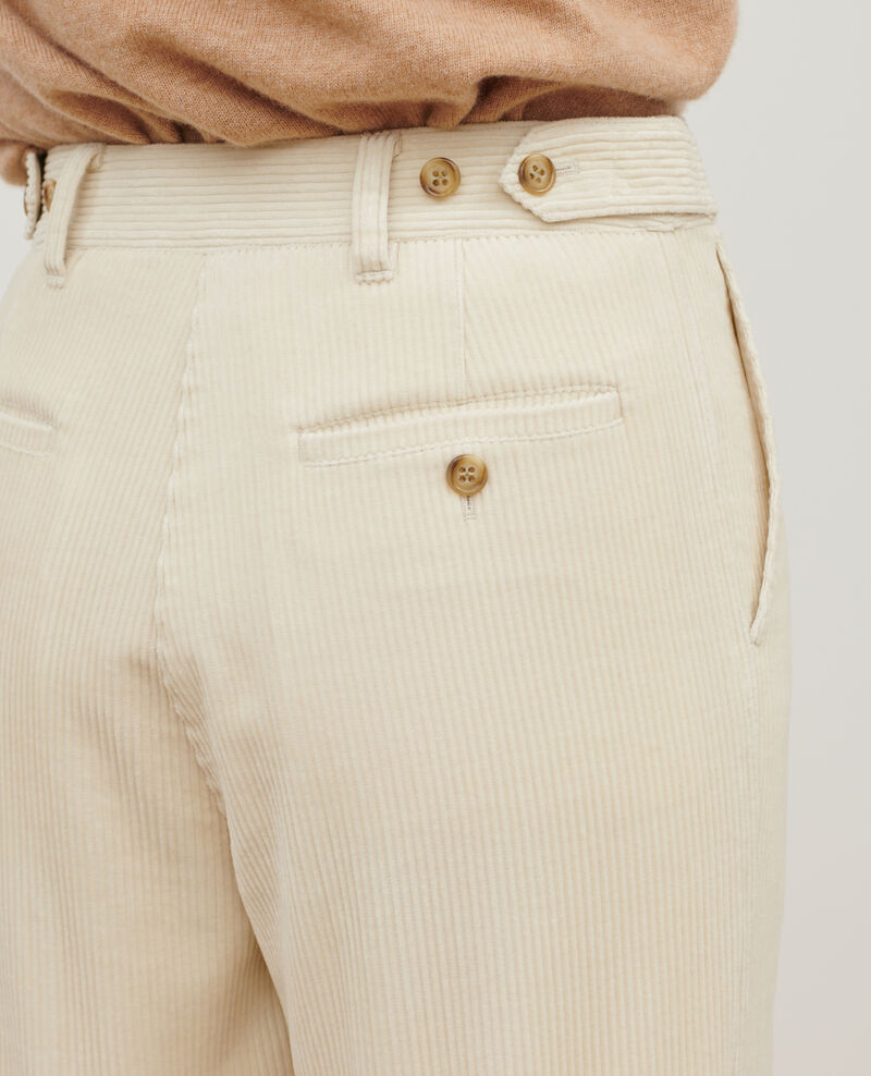 BLANDINE - Corduroy straight trousers 7107c 02 white 2wpa037c01