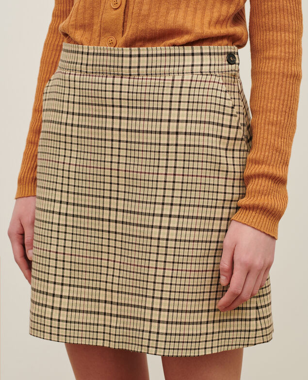 Check mini skirt 0400 cream checks 3ssk256c04