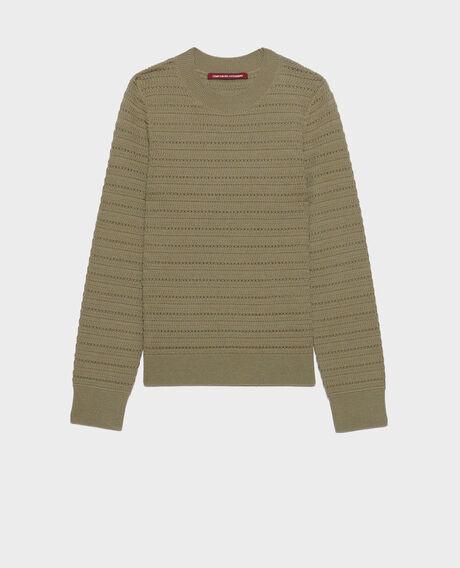 Openwork merino wool jumper 0560 vetiver 3sju091w21