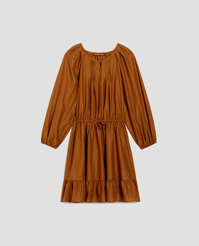 3/4-sleeve mini dress I360 monks robe brown