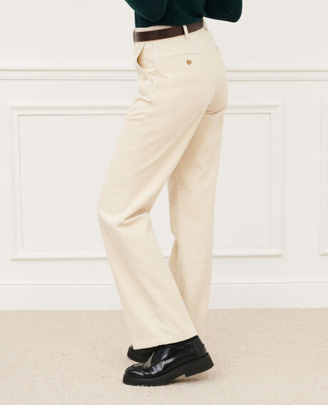 BLANDINE - Corduroy straight trousers 7107c 02 white 2wpa037c01