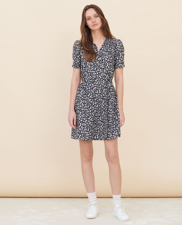 Wrapover dress 96 print navy