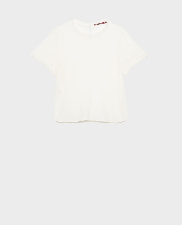 CORINNE - Silk t-shirt 01 white