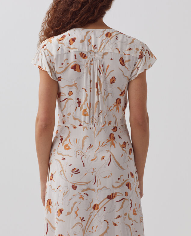 LUDIVINE - Fluid printed dress H302 delicate fl natural