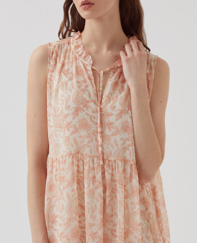 Silky sleeveless dress H300 cashmire beige