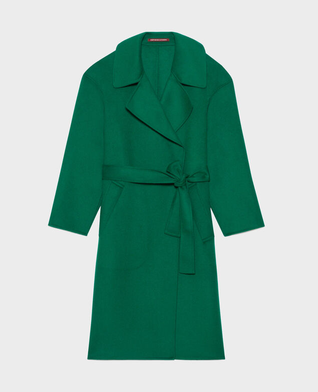 Double-faced wool and cashmere pea coat