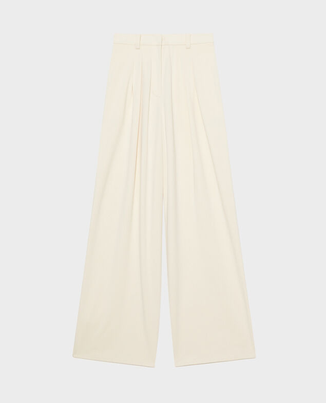 YVONNE - Wide pleated trousers. 11 offwhite