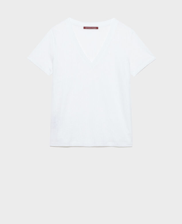 SARAH - Linen V-neck t-shirt