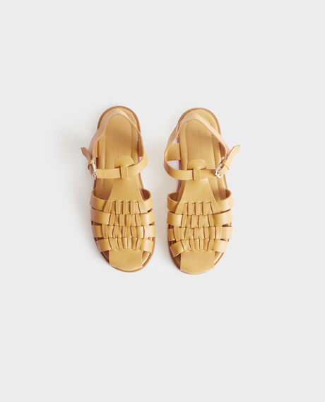 Braided leather sandals 0460 ochre yellow 3ss062