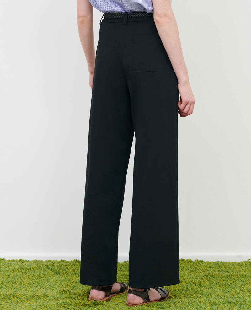 YVONNE - Wide pleated trousers. Black beauty Pradus
