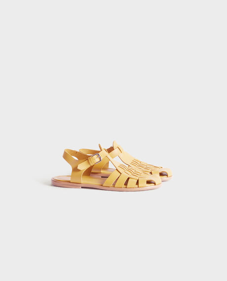 Braided leather sandals 0460 ochre yellow 3ss062