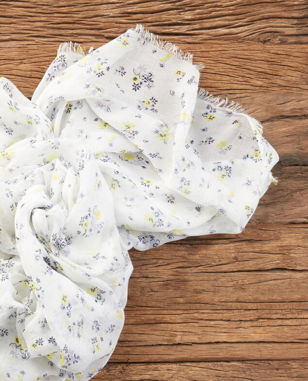 Crinkle effect printed scarf Lillybell kaolin
