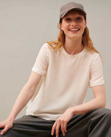 CORINNE - Silk t-shirt 01 white 2sto013s01