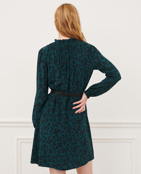AGLAE - Silky printed dress 8886 55 green 2wdr229v10