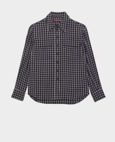 Silky checked shirt 8869 69 navy check 2wsh226v13