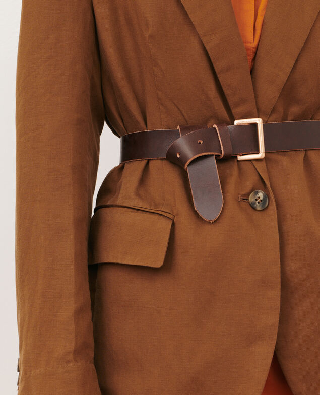 Linen blend blazer 35 brown