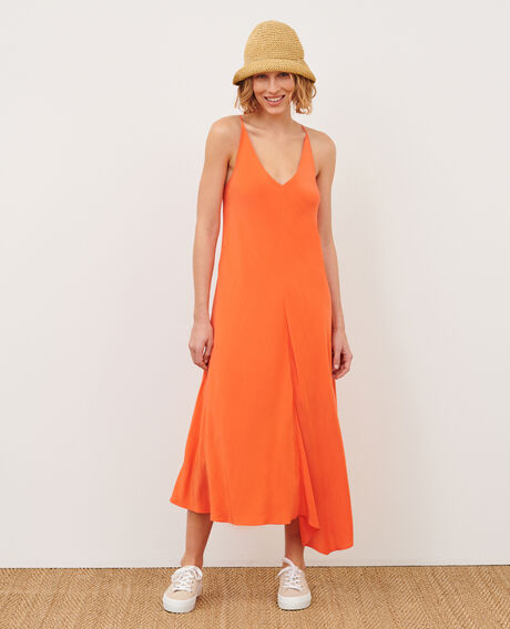 Silky asymmetric dress 0250 tiger lily orange 3sdr294v02