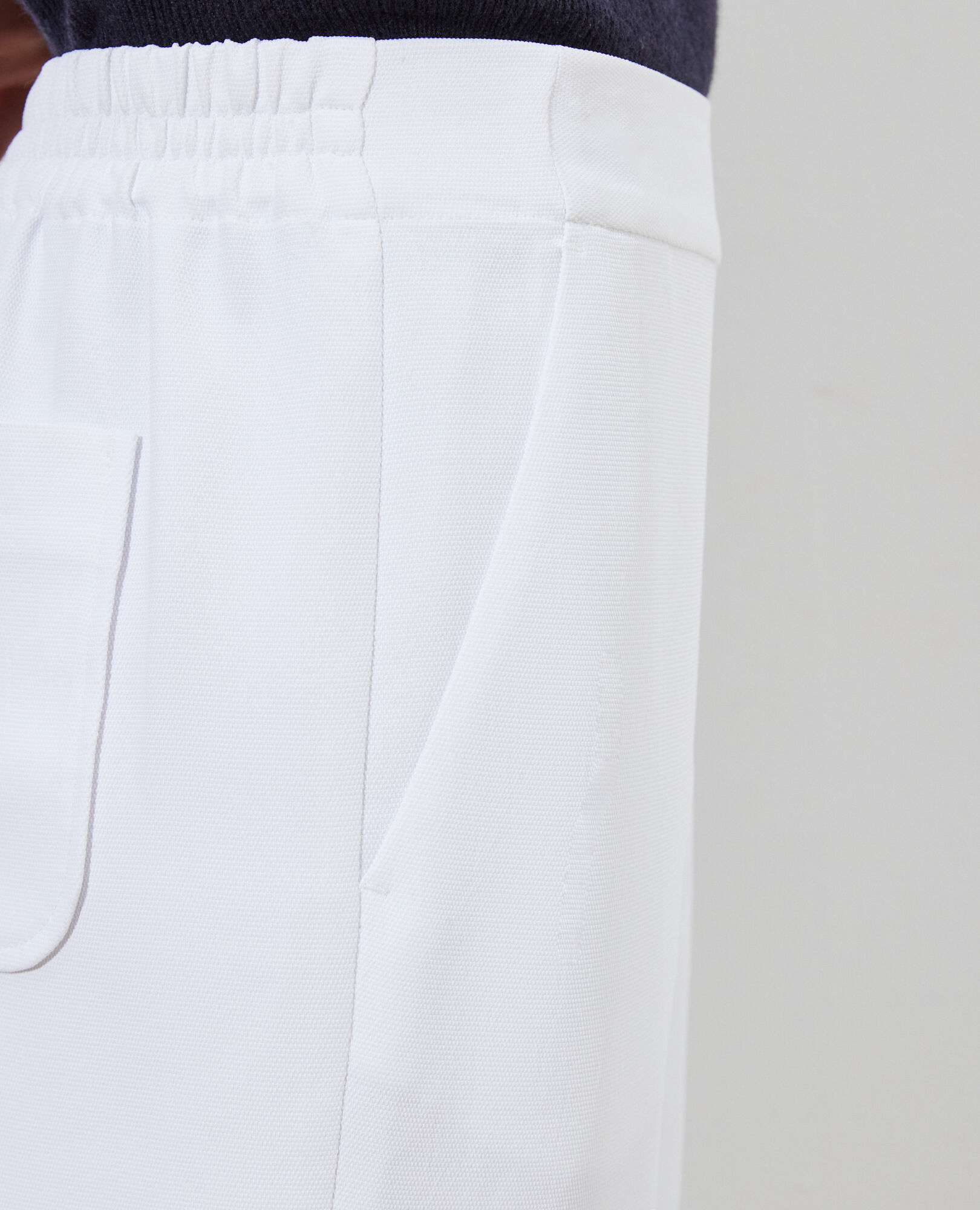 Loose elasticated polyester trousers Brilliant white Luant