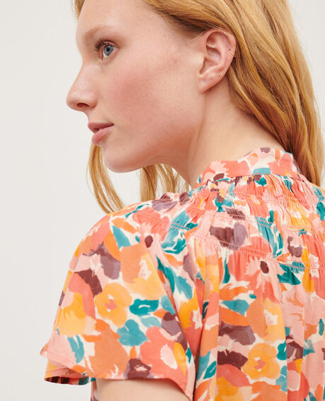 Silky printed blouse 0230 fauve orange 3sbl210v02