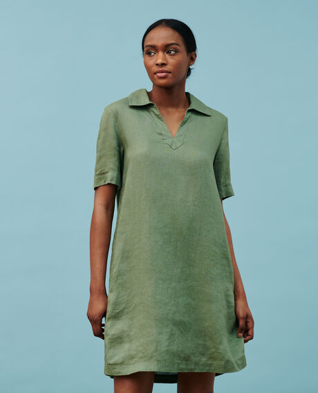 DAISY - Iconique linen dress 52 green 2sdr355f04