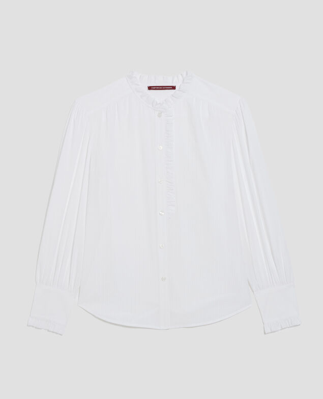 Long-sleeve cotton shirt H013 gardenia