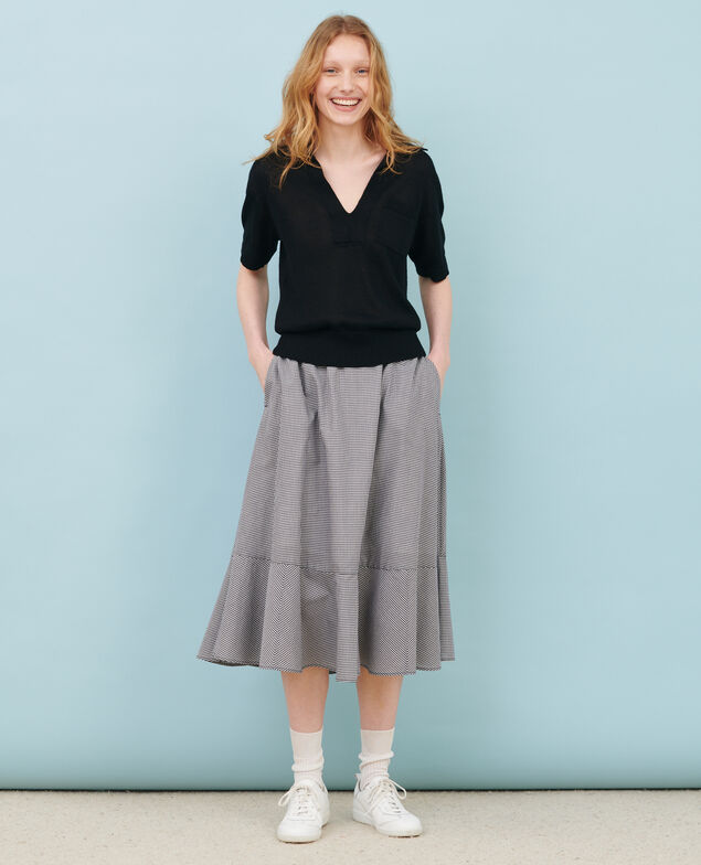 Lightweight linen polo Black beauty