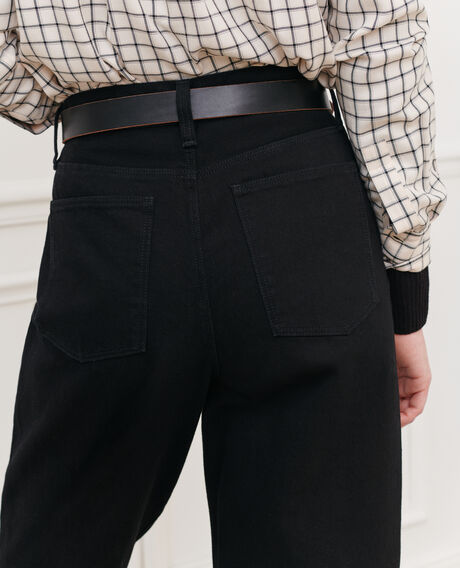 SYDONIE - BALLOON - Wide high-waisted 7/8 jeans Noir denim Palloono