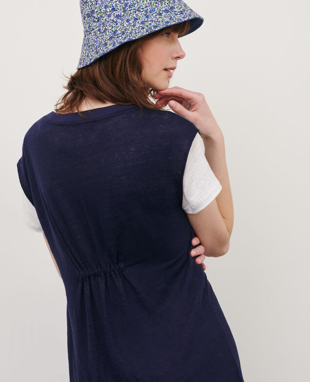 Linen mini dress 68 blue