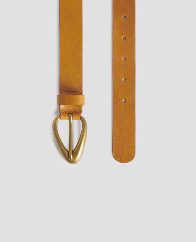 Leather belt J490 mustard gold