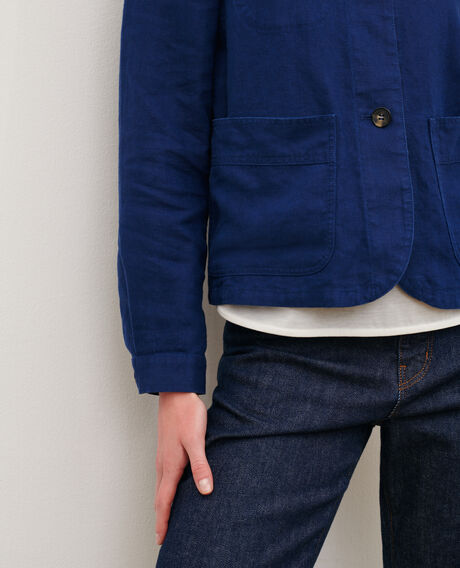 Linen jacket 0643 medieval blue 3sja184f03