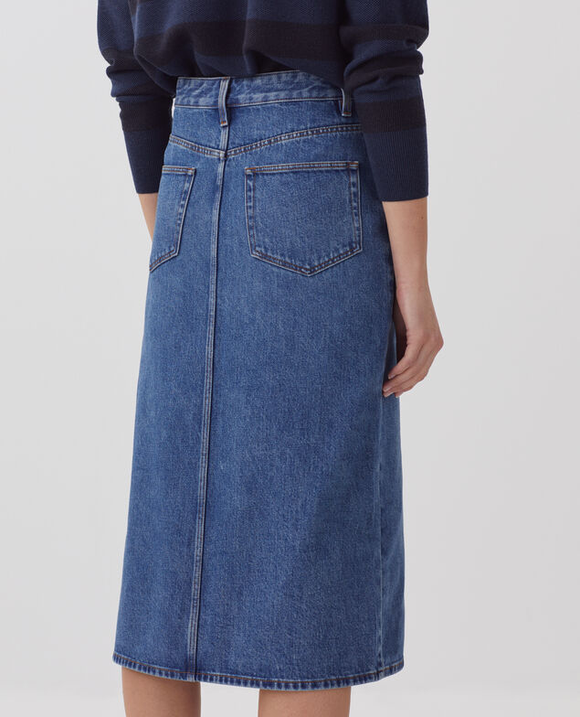 Denim midi skirt J650 vintage wash ss25