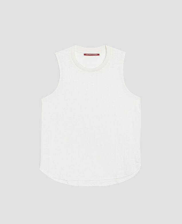 MARCELLE - Linen tank top U010 off white