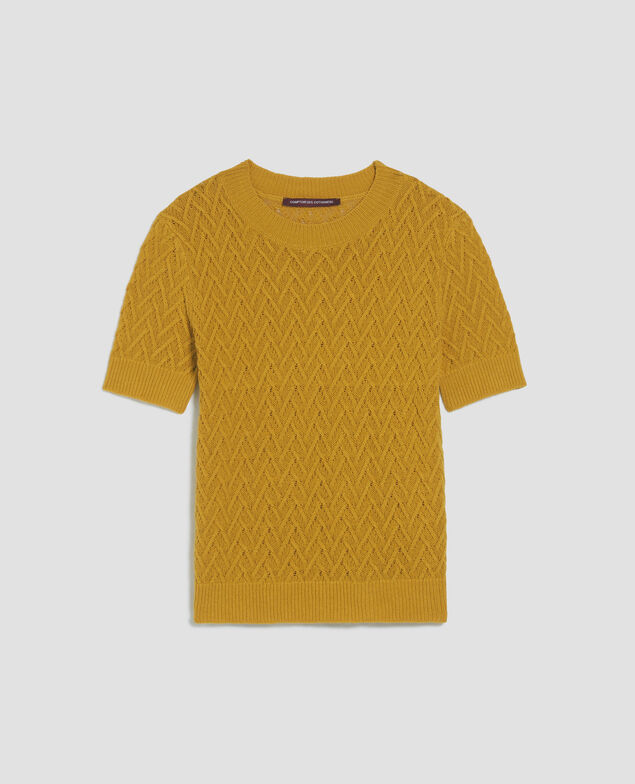 Short-sleeve linen jumper J480 gold flake