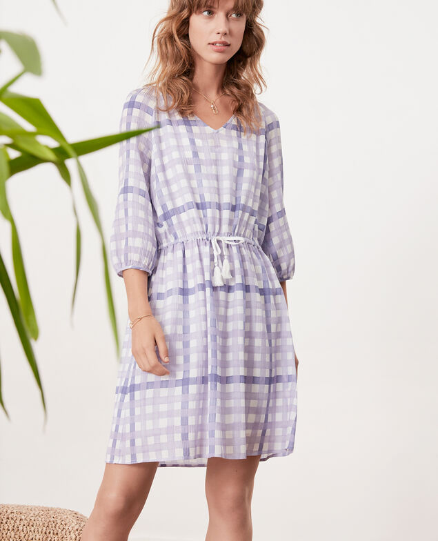 Printed dress Ghingham iris