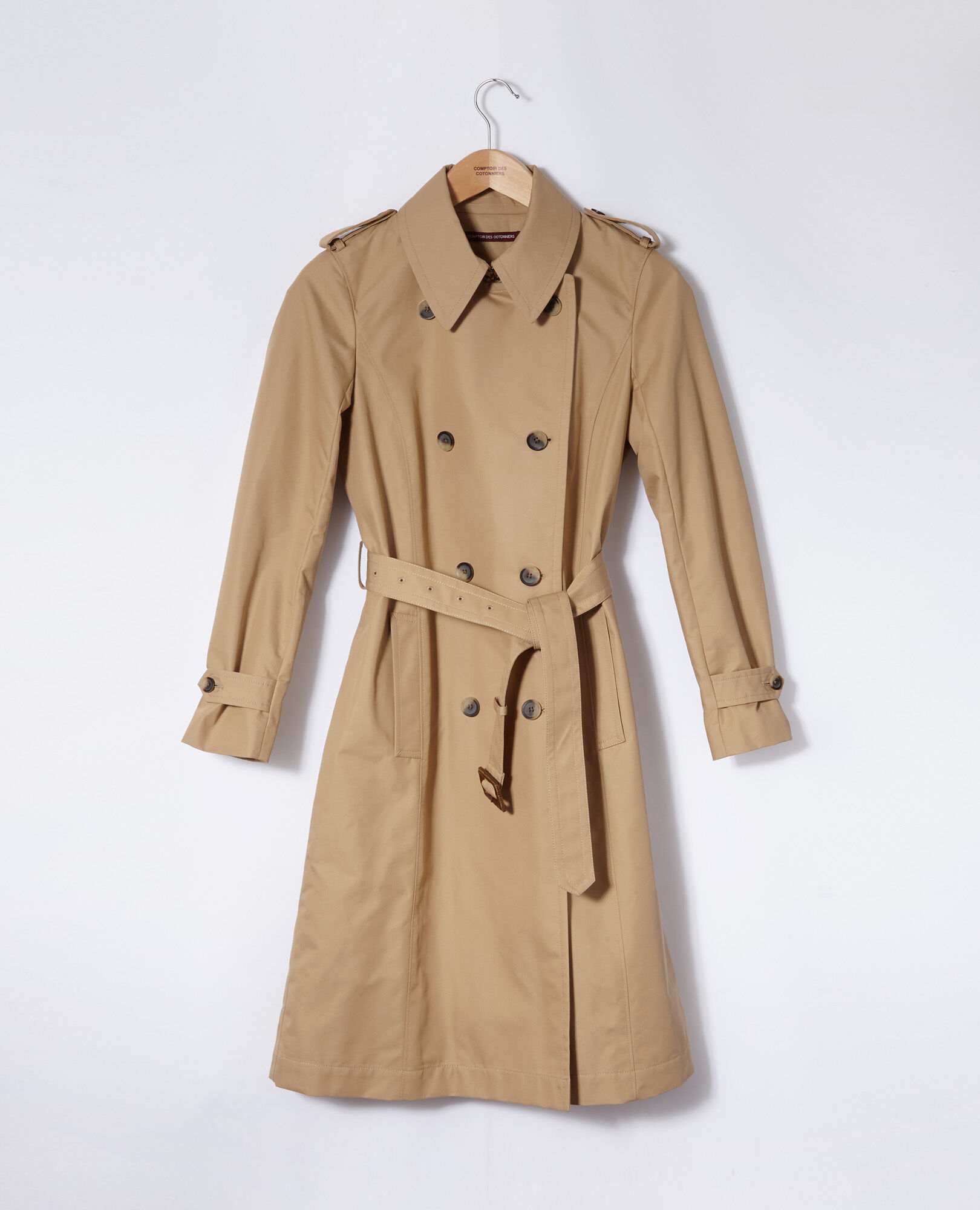 Mid-length trench coat Travertine Gabien
