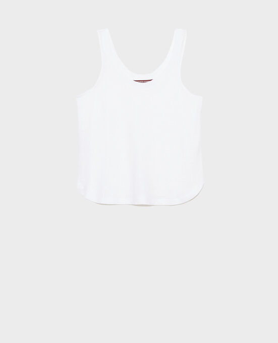 Linen vest top 00 WHITE