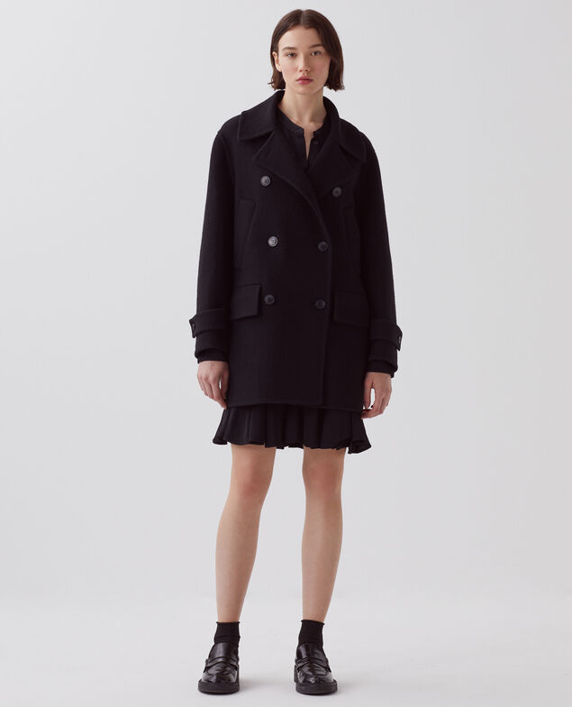 Mid-length coat H091 black beauty