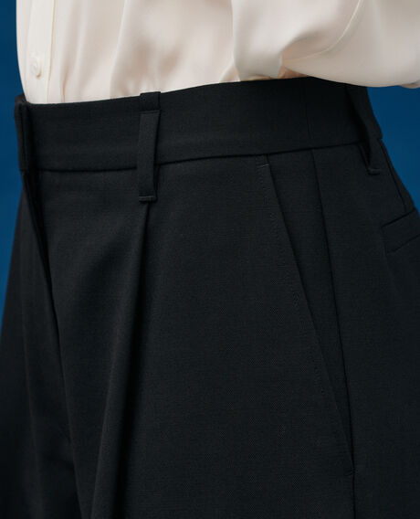YVONNE - Wool trousers 4216 black_beauty 2wpa293w19