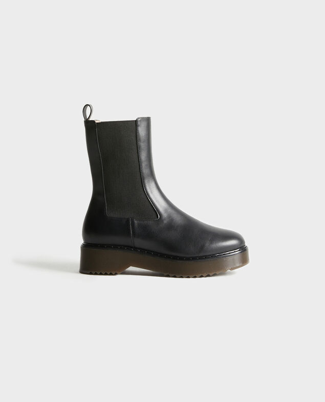 Elasticated leather boots 4216 black_beauty Petite