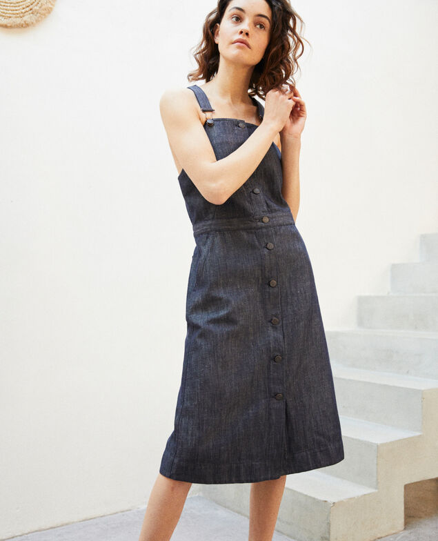 Denim pinafore dress Indigo