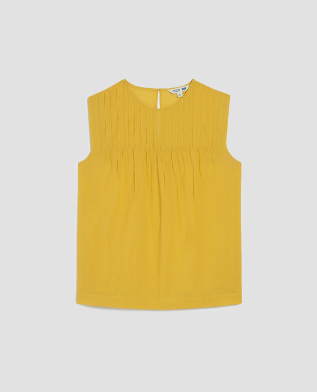 Cotton voile sleeveless top J450 ceylon yellow